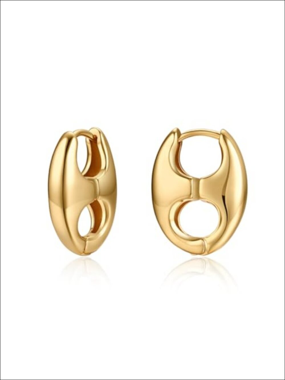 14K Gold Plated Huggie Hoop Earrings with 925 Sterling Silver Post Cubic